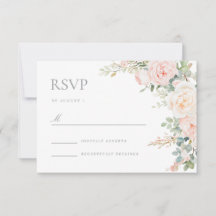 Blush Sage Floral Wedding Response RSVP Card