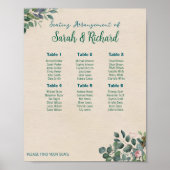 Blush Sage Floral Wedding Seating Chart Poster (Vorne)