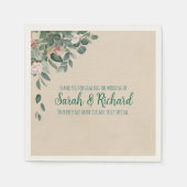 Blush Sage Floral Wedding Serviette (Vorderseite)