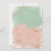 Blush & Sage Green Gender Reveal, Wasserfarbe, Gol Einladung (Rückseite)