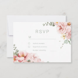 Blush & Sage Grüne Göttliche Eleganz Hochzeit RSVP Karte