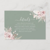  Blush, Sage & Ivory Floral Wedding Details Begleitkarte (Vorderseite)