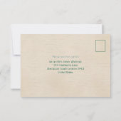 Blush & Sage mit Watercolor Foliage Hochzeit RSVP Karte (Rückseite)