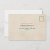 Blush & Sage mit Watercolor Foliage Hochzeit RSVP Karte (Rückseite)