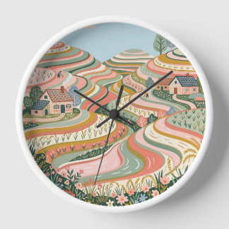 Blush & Sage Reisterrassen-Wanduhr Uhr