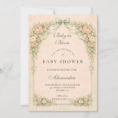 Blush Sage Rose Arch Baby Shower Einladung (Vorderseite)