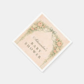 Blush Sage Rose Arch Baby Shower Serviette (Ecke)