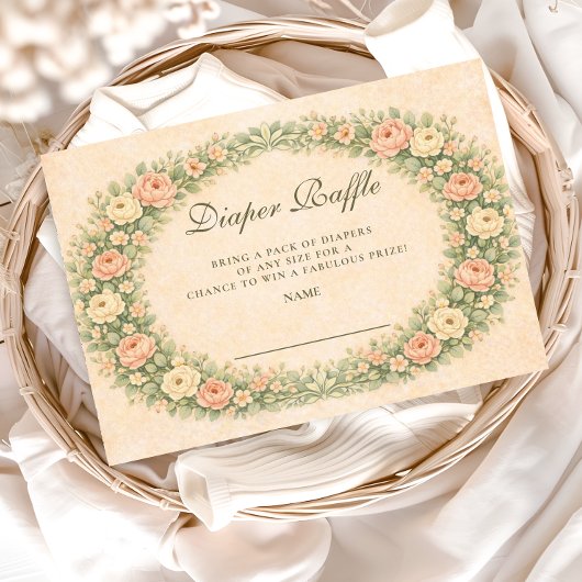 Blush Sage Rose Garden Diapper Raffle Begleitkarte