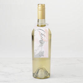 Blush Sage Wassercolor Hochzeit Flaschenanhänger