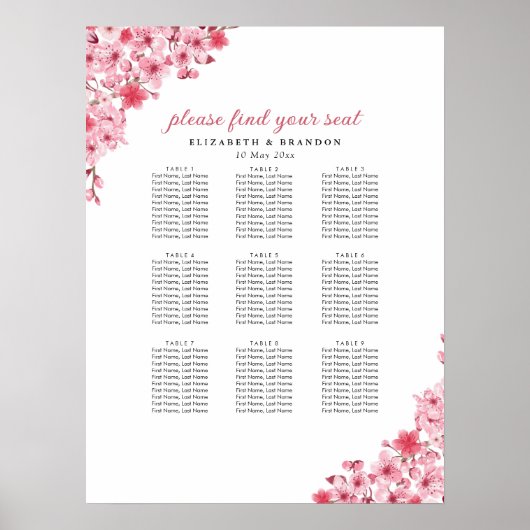 Blush Sakura Wedding – Spring Floral  Poster (Vorne)