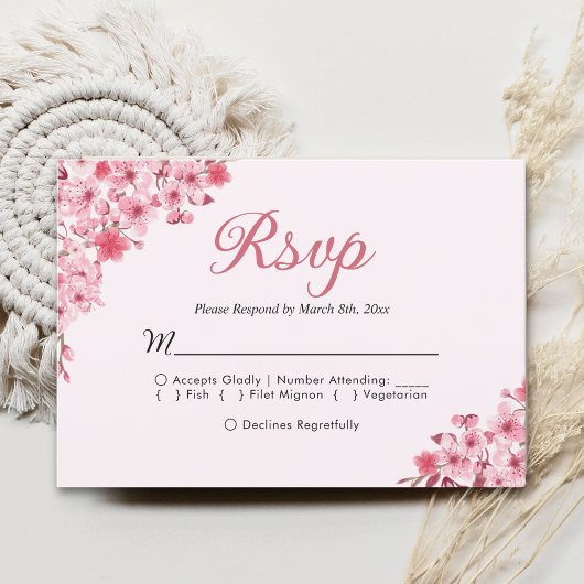 Blush Sakura Wedding – Spring Floral  RSVP
