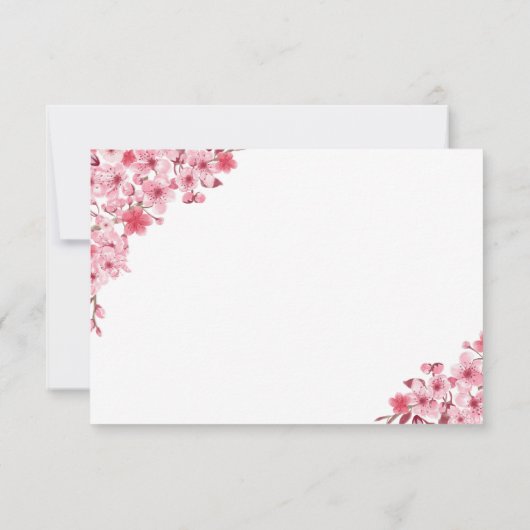 Blush Sakura Wedding – Spring Floral  RSVP (Rückseite)
