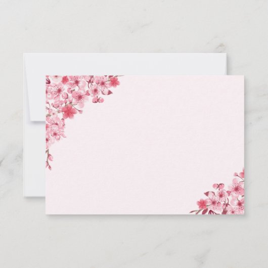 Blush Sakura Wedding – Spring Floral  RSVP (Rückseite)
