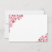 Blush Sakura Wedding – Spring Floral RSVP Karte (Rückseite)