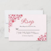 Blush Sakura Wedding – Spring Floral RSVP Karte (Vorderseite)
