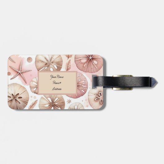Blush Sand Dollars Star Fish Gepäckanhänger (Rückseite horizontal)