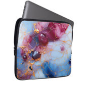 Blush & Sapphire Marble with Gold Veins Laptopschutzhülle (Vorne Rechts)