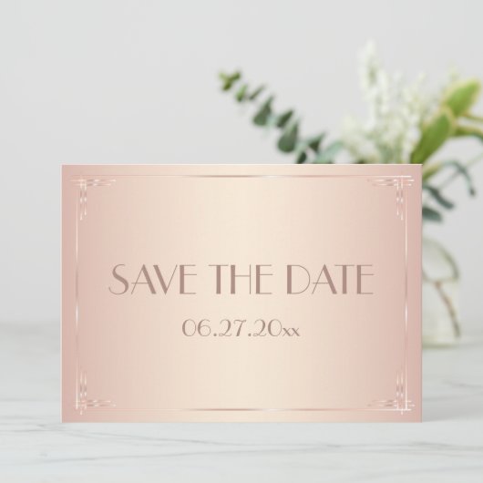 Blush Save the Date Karte Vintag (Stehend Vorderseite)