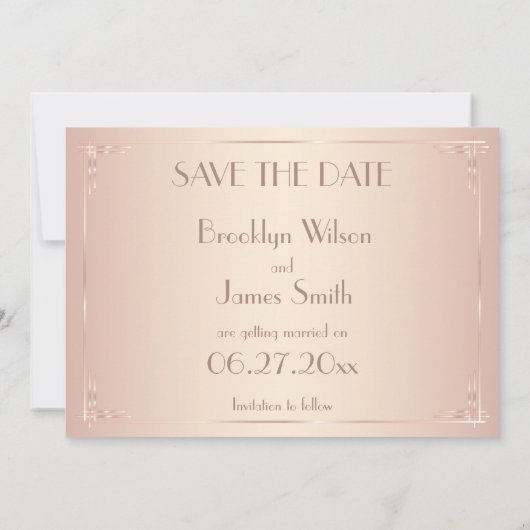 Blush Save the Date Karte Vintag (Rückseite)