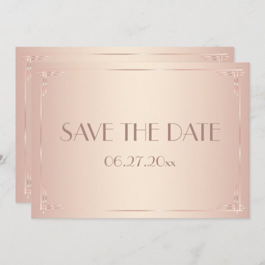 Blush Save the Date Karte Vintag (Vorne/Hinten)