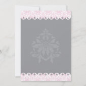 Blush Scalloped Damask Hochzeitseinladung Einladung (Rückseite)