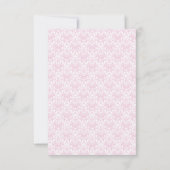 Blush Scalloped Damask Wedding Reply Card RSVP Karte (Rückseite)