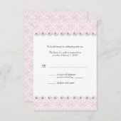 Blush Scalloped Damask Wedding Reply Card RSVP Karte (Vorne/Hinten)