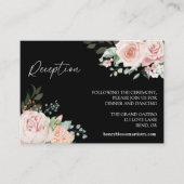 Blush Schwarz Hochzeitsempfang Begleitkarte (Vorderseite)