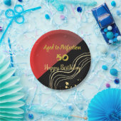 Blush Schwarz und Gold Farbpalette Happy Birthday Pappteller (Party)