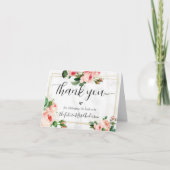 Blush Script-Brautparty Vielen Dank Dankeskarte (Vorderseite)