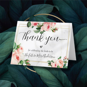 Blush Script-Brautparty Vielen Dank Dankeskarte