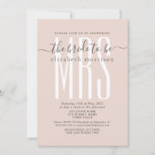 Blush Script Bridal Dusche Einladung (Vorderseite)