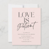 Blush-Script-Liebe ist Patient Ändern des Datums Save The Date (Vorderseite)