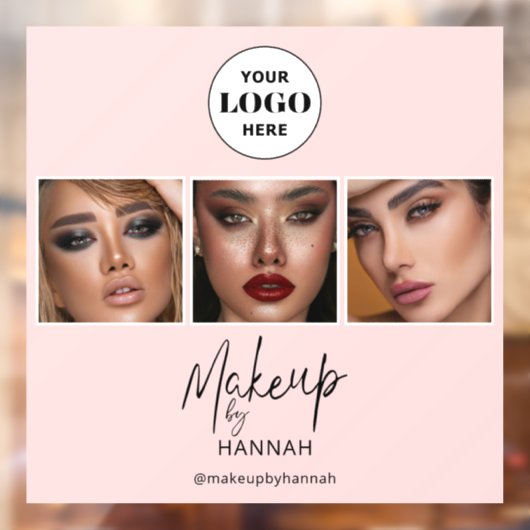 Blush Script Logo Foto Makeup Studio Fensteraufkleber (Blatt 2)