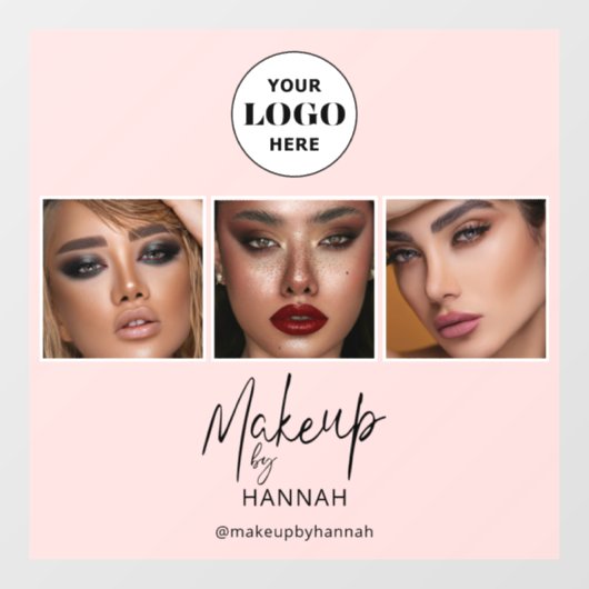 Blush Script Logo Photo Makeup Studio Fensteraufkleber (Blatt)