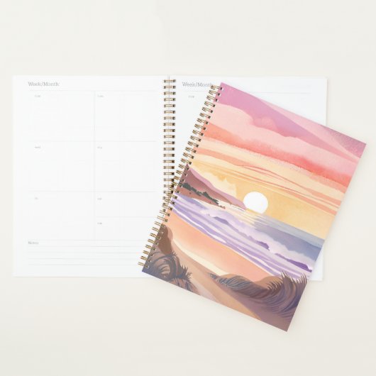 Blush Sea Sunset | Beach Watercolor Painting Planer (Anzeige)