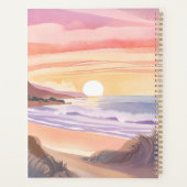 Blush Sea Sunset | Beach Watercolor Painting Planer (Rückseite)