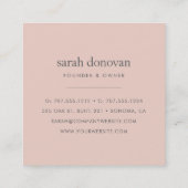 Blush Seashell Quadratische Visitenkarte (Rückseite)