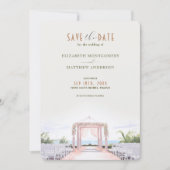 Blush Seaside Romance Save-the-Date Einladung (Vorderseite)