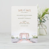 Blush Seaside Romance Save-the-Date Einladung (Stehend Vorderseite)