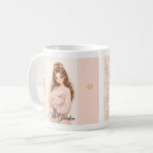 Blush Seidengarten Blumen-Tasse editierbar Kaffeetasse (Vorderseite Links)