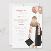Blush She glaubte Foto Graduation Party Einladung (Vorderseite)