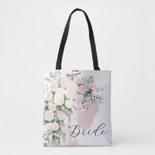 Blush Sheer Bogen Rose Wisteria Bouquet  Tasche