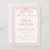 Blush She's The Knot Lace Brautparty Einladung (Vorderseite)