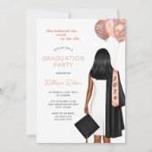 Blush Sie glaubte, dass sie eine Graduiertenparty Einladung (Vorderseite)