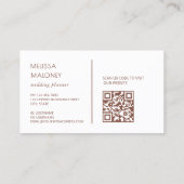 Blush Silber Magnolie Weiß QR Code Visitenkarte (Rückseite)
