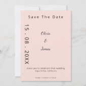 Blush Silk Pink Whispered Peta Modern Script photo Save The Date (Rückseite)