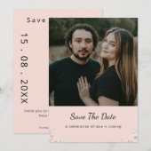 Blush Silk Pink Whispered Peta Modern Script photo Save The Date (Vorne/Hinten)