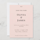Blush Silk Pink Whispered Peta Photo Modern Floral Save The Date (Rückseite)