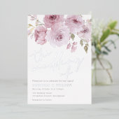 Blush & Silver Dusty Rose Wedding Folieneinladung (Stehend vorne)